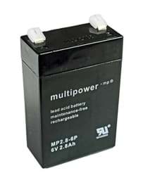 Zeige Details für Multipower MP2.8-6P 6V 2,8Ah Bild von Multipower MP2.8-6P 6V 2,8Ah