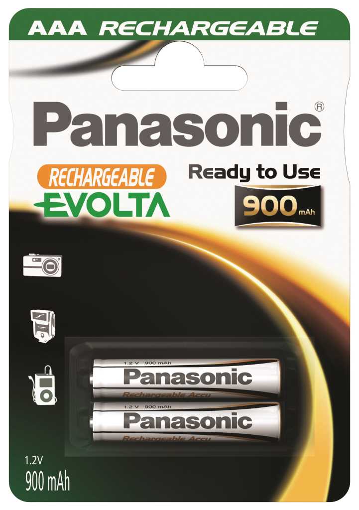 Bild von Panasonic Evolta NiMH-Akku Micro 900mAh HHR-4XXE/4BC P-03/2BC900  2er Blister