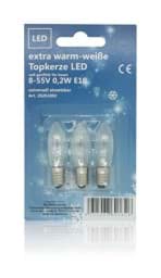 Bild von BP Topkerze LED voll geriffelt für Innen 8-55V 0,2W klar mit zwei LEDs extra warm weiß 3er-Blister