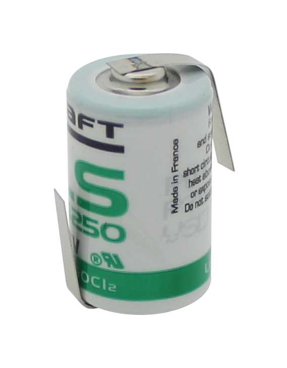 Bild von Saft Lithium LS14250 1/2AA 3,6V mit Lötfahnen Z-Form