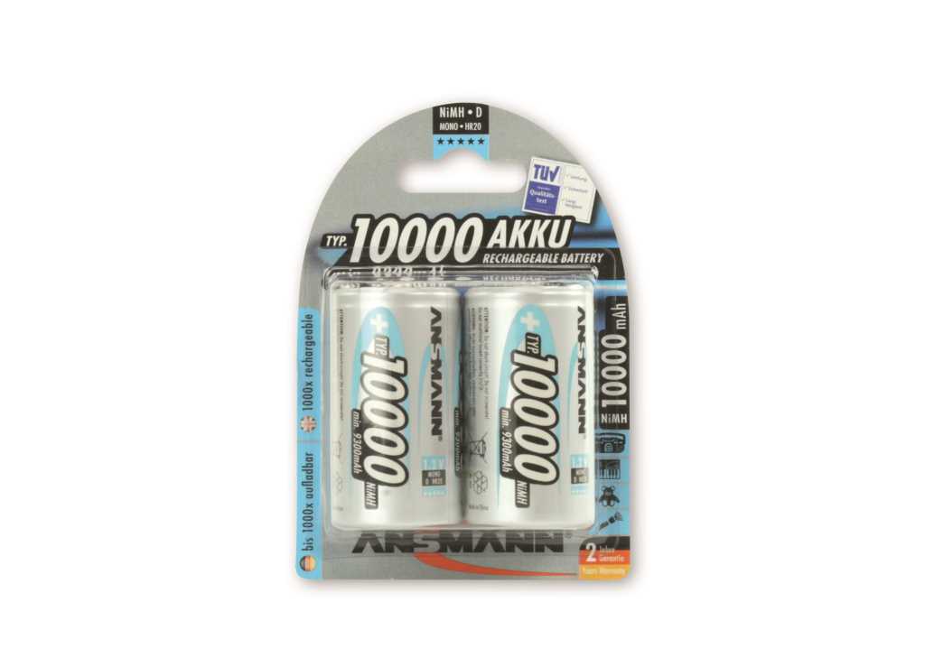 Bild von Ansmann NiMH-Akku Mono 10000mAh 5030642 2er Blister