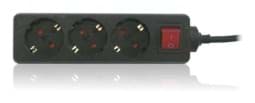 Bild von Steckdosenleiste 3x Schutzkontakt mit 1,4m Zuleitung und Schalter schwarz