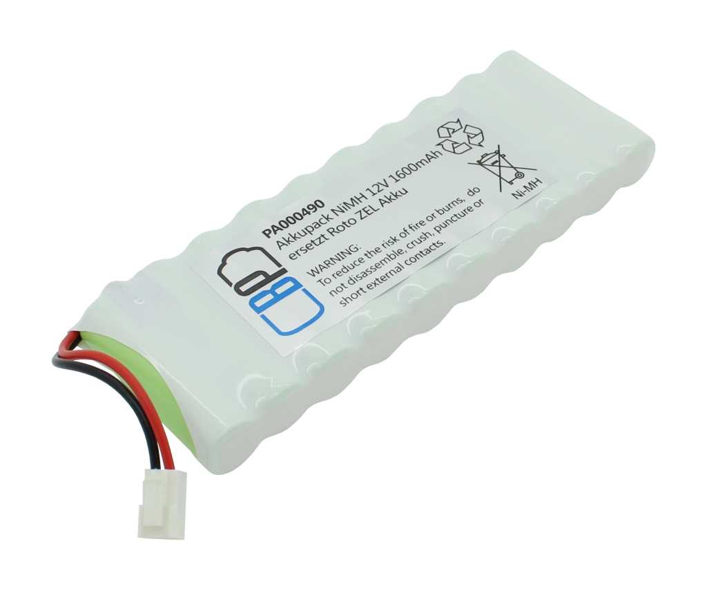 Bild von Akkupack NiMH 12,0V 1600mAh F1x10 AA ersetzt Roto WDT-S RT2 SF G2/G3/G4