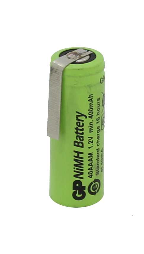 Bild von GP40AAAM NiMH-Akku 2/3AAA 1,2V 400mAh mit Lötfahne am +Pol