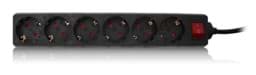 Bild von Steckdosenleiste 6x Schutzkontakt mit 3,0m Zuleitung und Schalter schwarz