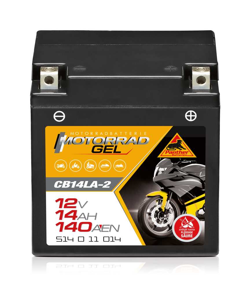 Bild von Panther Motorrad Gel 51411 12V 14Ah 140A (EN) ETN 514 0 11 014, DIN 51411, Japan-Nr. CB14L-A2