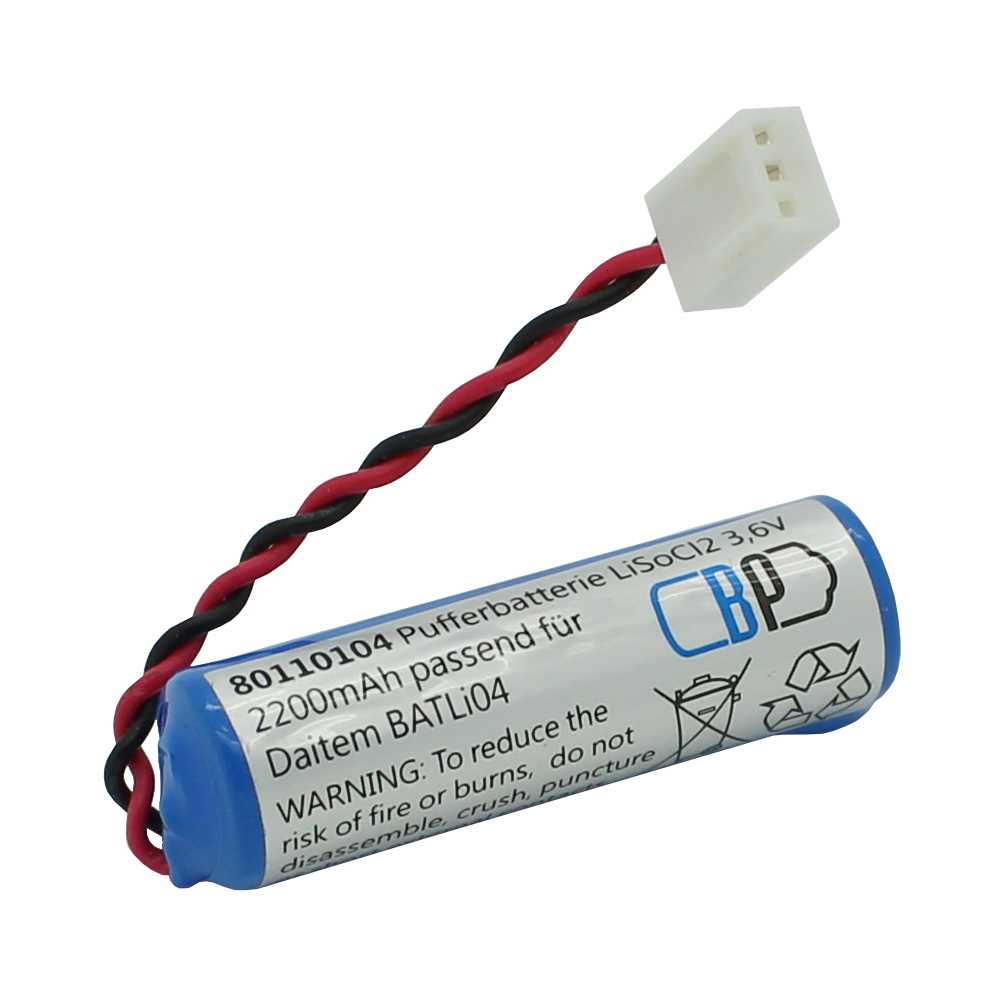 Bild von Pufferbatterie LiSoCl2 3,6V 2000mAh passend für DAITEM DP1101