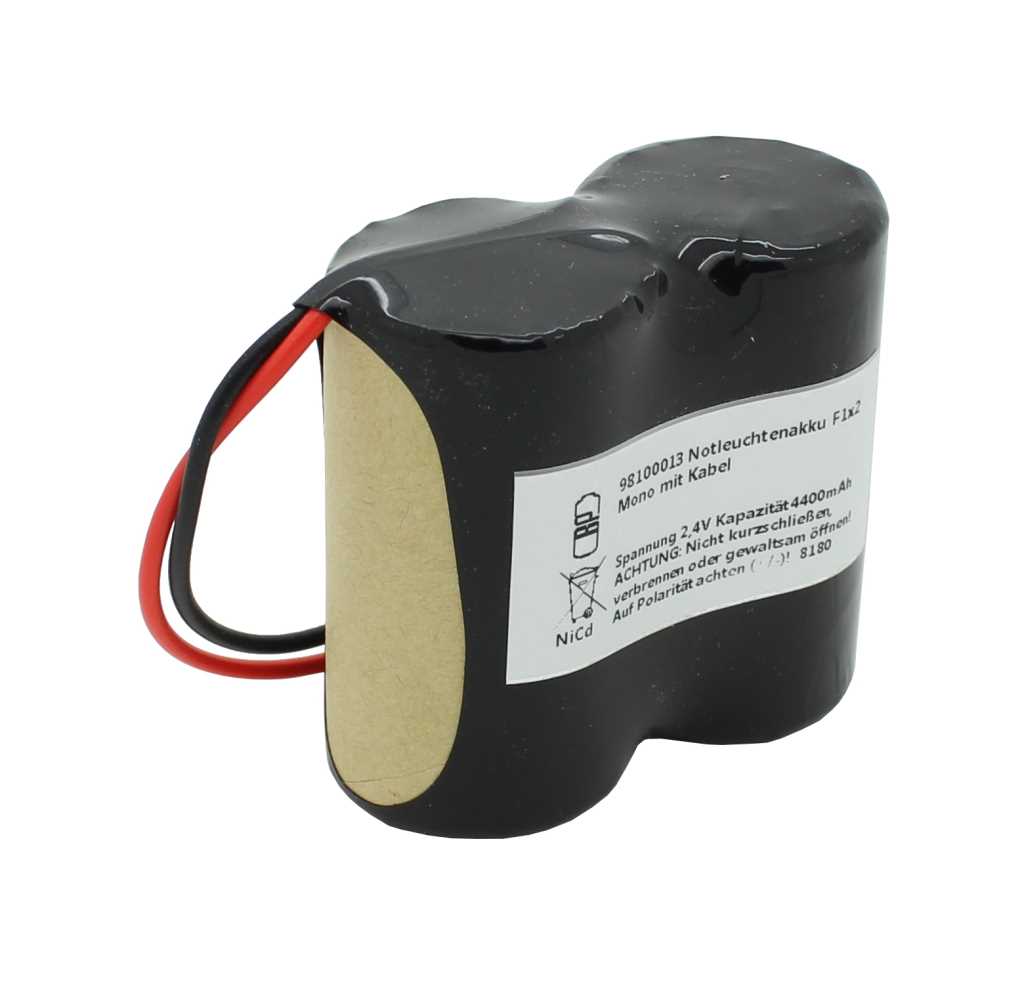 Bild von Notleuchtenakku NiCd 2,4V 4500mAh F1x2 Mono D mit 200mm Kabel einseitig einseitig ersetzt Yuasa 2DH4-0L3