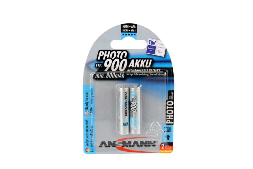 Bild von Ansmann NiMH-Akku Typ 900 Micro 800mAh 5030512 2er Blister