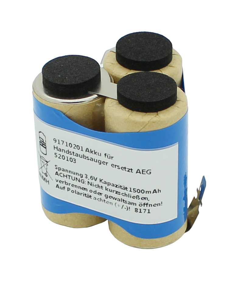 Bild von Akku für Handstaubsauger NiMH 3,6V 1500mAh passend für AEG Liliput